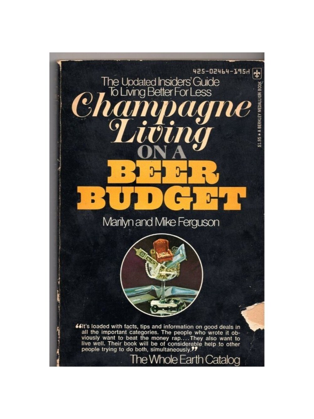 Champagne Living on a Beer Budget 1973 Vintage Guide Book Counterculture